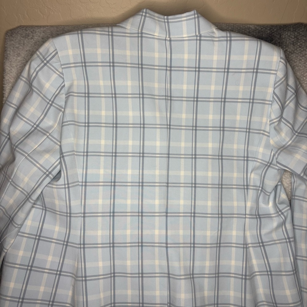 Halogen Plaid Single Button Blazer Skywriting Blu… - image 4